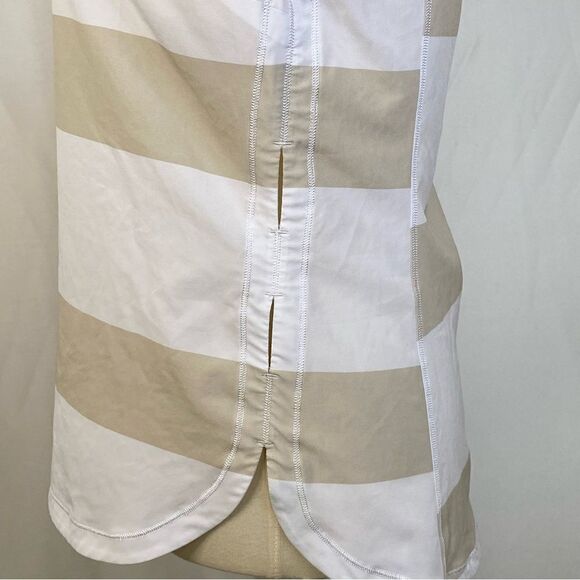 LULULEMON LIGHTENED UP SHORT SLEEVE STRIPE TEE CASHEW WHITE/WHITE - Picture 8 of 10